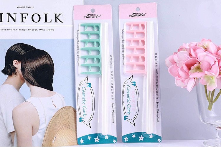 Lameila Wholesale professinal scratch shape comb hair dyring beauty tools massage plastic hair brush comb C137