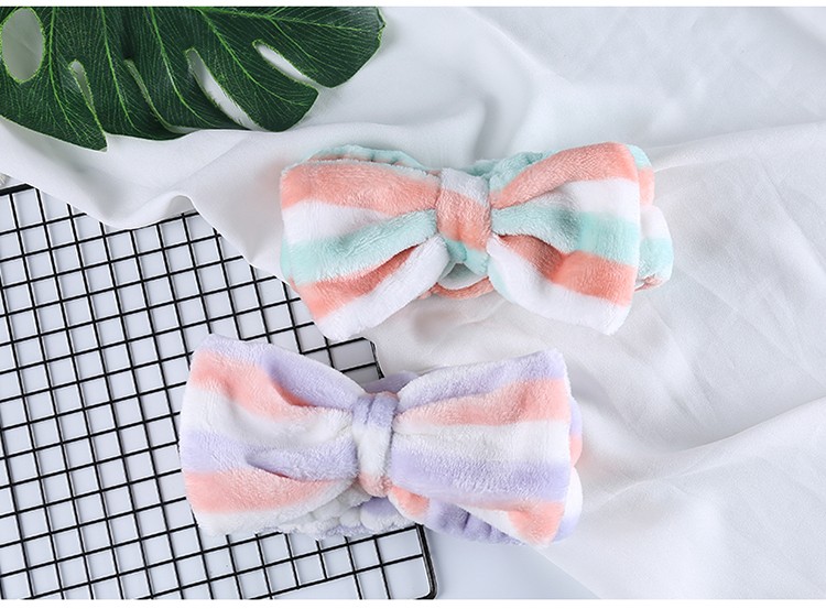 Lameila Fashion Soft Washing Face Makeup Headband Spa Customized Logo Cute Bowknot Hair Bands For Women C0812