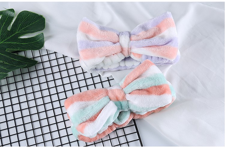 Lameila Fashion Soft Washing Face Makeup Headband Spa Customized Logo Cute Bowknot Hair Bands For Women C0812