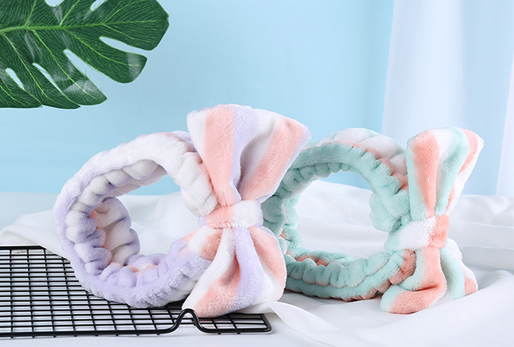 Lameila Fashion Soft Washing Face Makeup Headband Spa Customized Logo Cute Bowknot Hair Bands For Women C0812