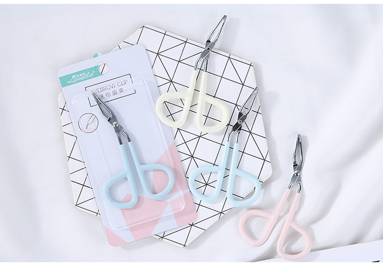 Lameila new scissor design style pink eyebrow tweezers smart high quality eyebrow tweezers A0419