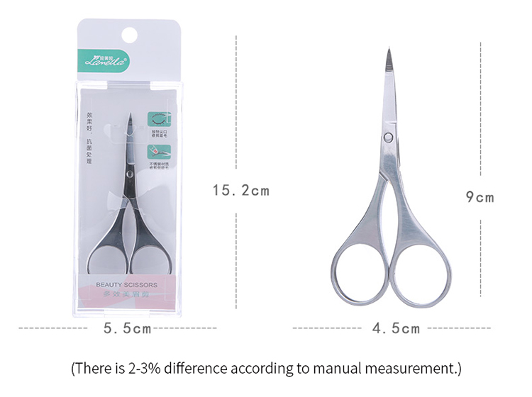 Lameila Manufacturers Professional Beauty Scissors Wide Point Stainless Steel Makeup Eyebrow Scissors Cosmetic Tools A0423