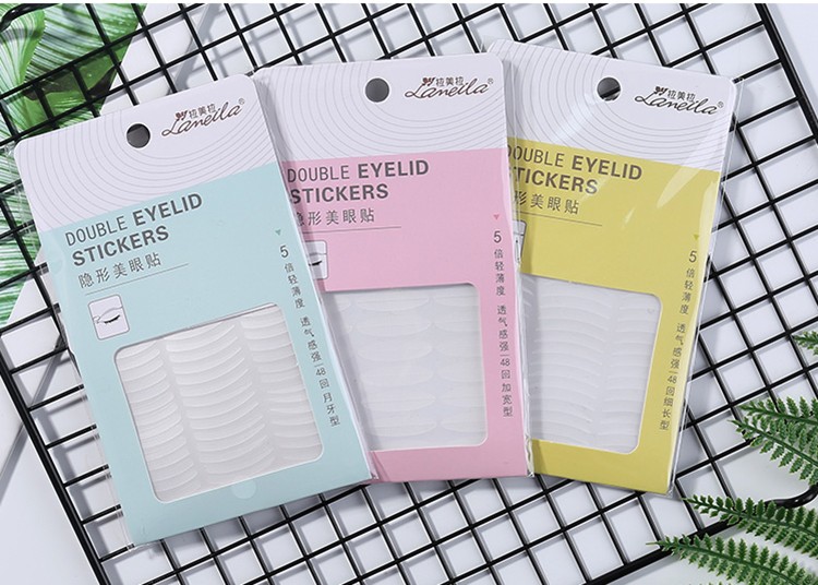 Lameila wholesale lace mesh breathable double eyelid stickers double eyelid tapes with Y-fork 48 pairs A118