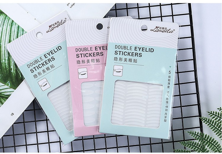 Lameila wholesale lace mesh breathable double eyelid stickers double eyelid tapes with Y-fork 48 pairs A118