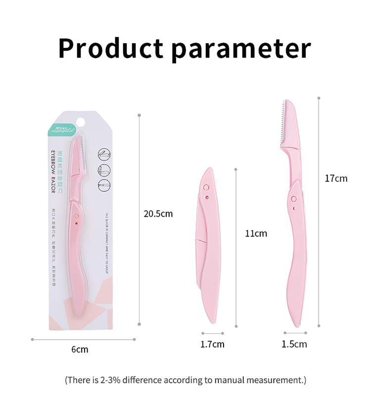 Lameila High Quality Beauty Cosmetic Tool Private Label Facial Eyebrow Razor Foldable Eyebrow Trimmer Razor For Women A0899