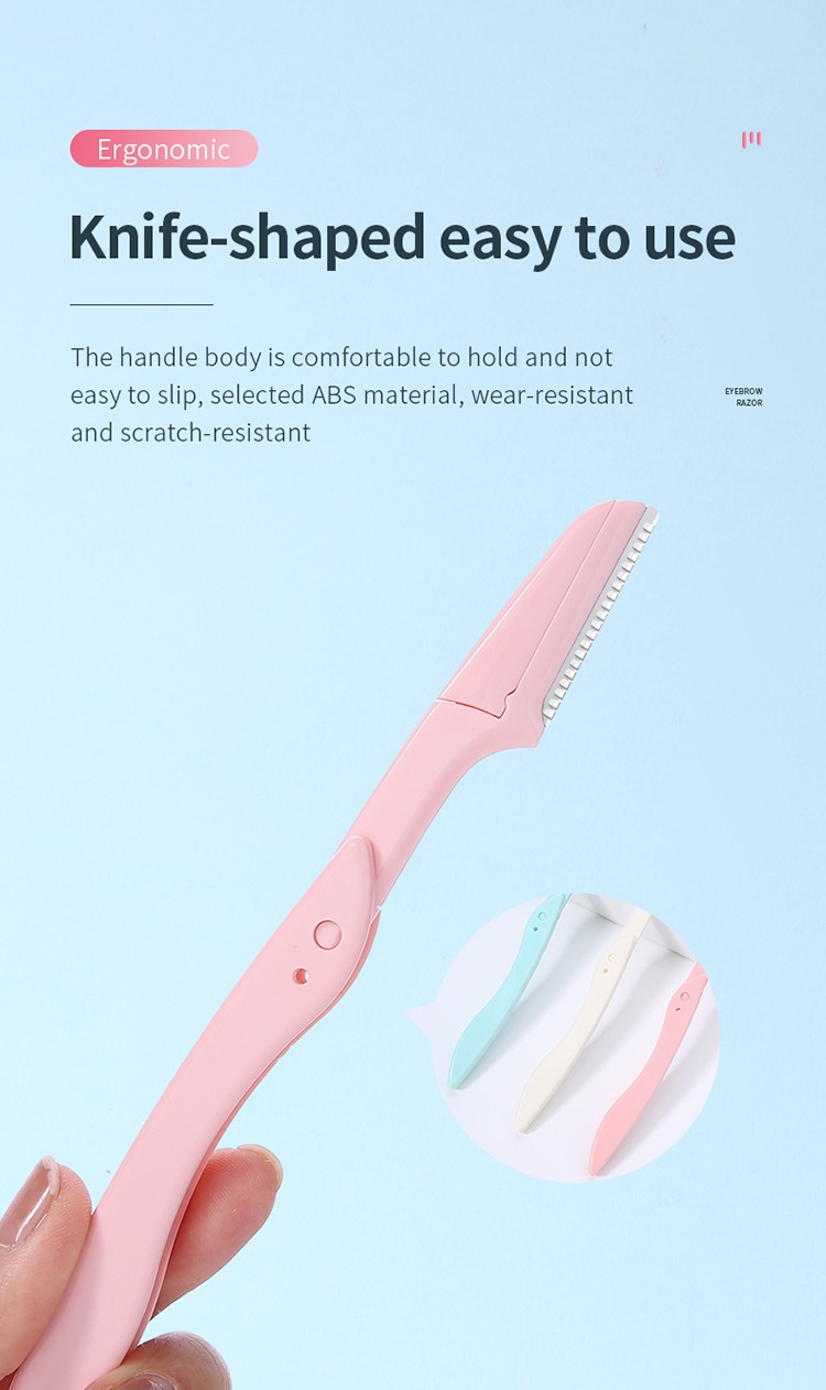 Lameila High Quality Beauty Cosmetic Tool Private Label Facial Eyebrow Razor Foldable Eyebrow Trimmer Razor For Women A0899