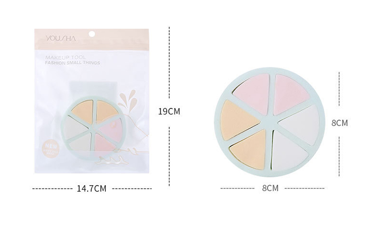 New arrival make up sponge blender foundation 6pcs / bag reusable soft cute triangle makeup cosmetic puff YF104