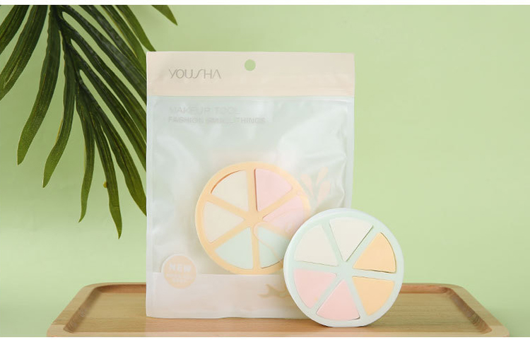 New arrival make up sponge blender foundation 6pcs / bag reusable soft cute triangle makeup cosmetic puff YF104