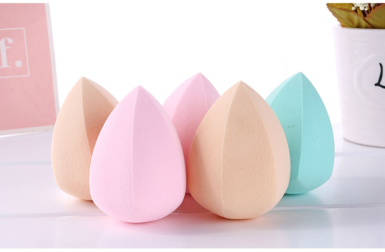 Yousha Manufacturer Latex Free Soft Colorful Hexagonal Water Drop Shape Foundation Powder Puff Makeup Sponge With Holder YF128