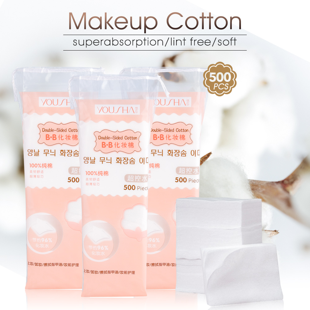 Yousha 500pcs wholesale thin facial cosmetic cotton pads for makeup remove YV026