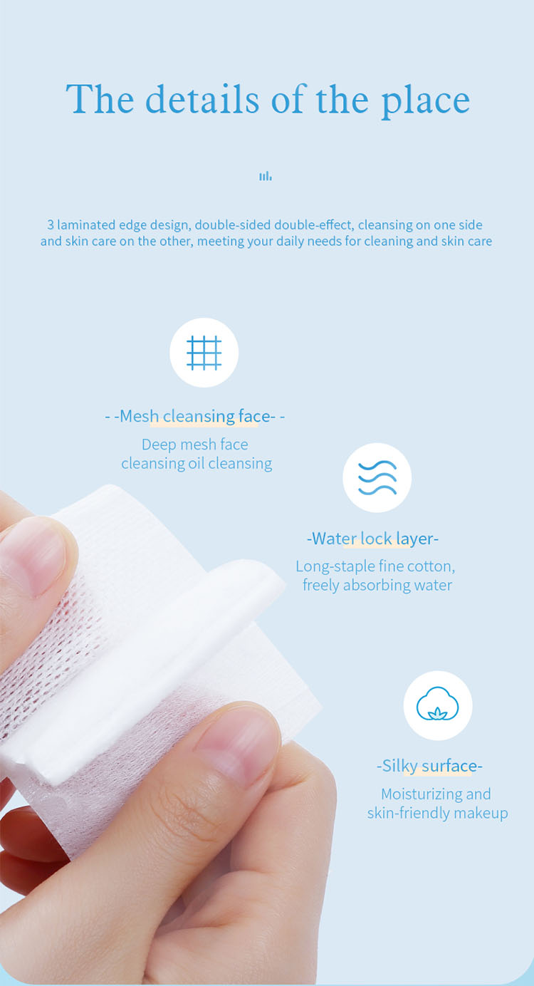 Yousha Wholesale 120pcs Disposable Makeup Remover Square Face Cleaning Sandwich Cotton Pad YV121