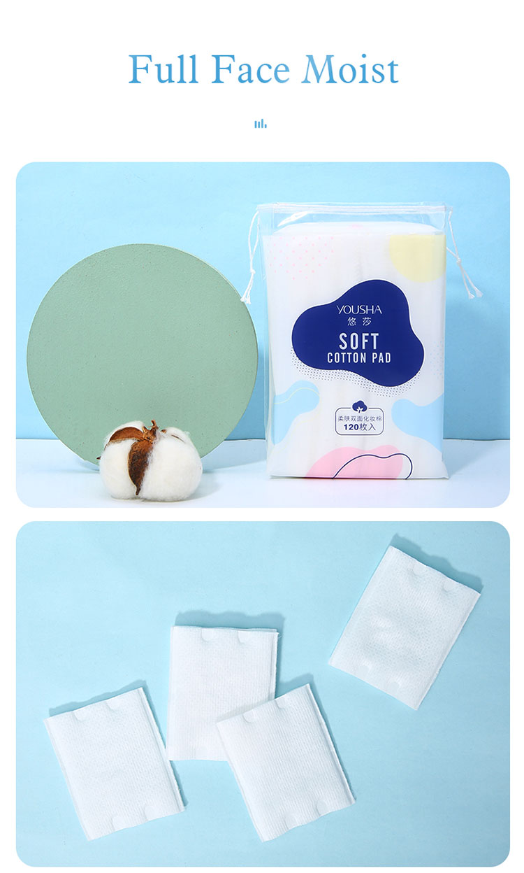 Yousha Wholesale 120pcs Disposable Makeup Remover Square Face Cleaning Sandwich Cotton Pad YV121