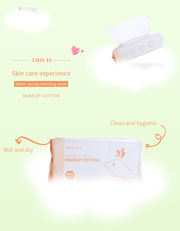 Yousha 80 pcs Disposable Makeup Remover Cotton Tissue Soft Plain Weave Face Cleaning Tissue YV102 YV103