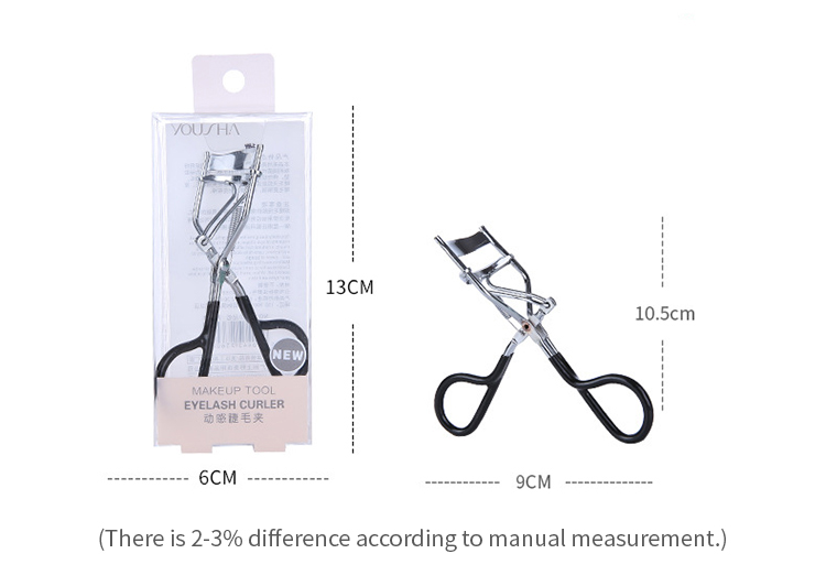 Yousha eyelash curler portable metal stainless steel black wholesale mini small eye lash curler YE010