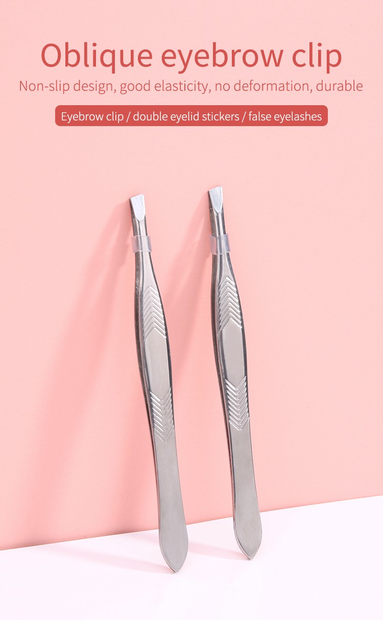 Yousha private label eyebrow beauty tools professiona bevel connection stainless steel eyebrow clip YN014