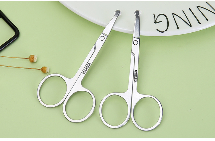 Yousha Wholesales point head eyebrow grooming scissors safety stainless steel nose hair beauty eyebrow scissors YO013