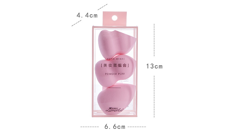 Lameila 3pcs Professional cosmetic tool pink egg shape latex free polyurethane beauty makeup blender sponge set for women A79981