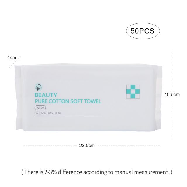 Silubi Custom Disposable 50 Pcs Face Clean Towel Facial Cleansing Wipes Convenient Beauty pure Cotton Soft Towel SLB-A005