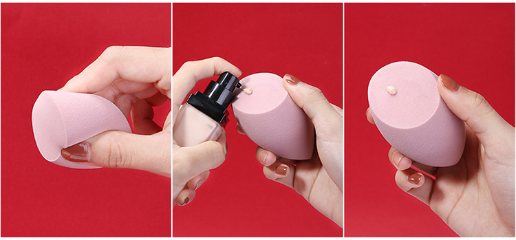 Lameila Cheap Price 4in1 Latex Free 3 Shapes Foundation Puff Sponges Set With Holder Beauty Makeup Sponge Blender A80148