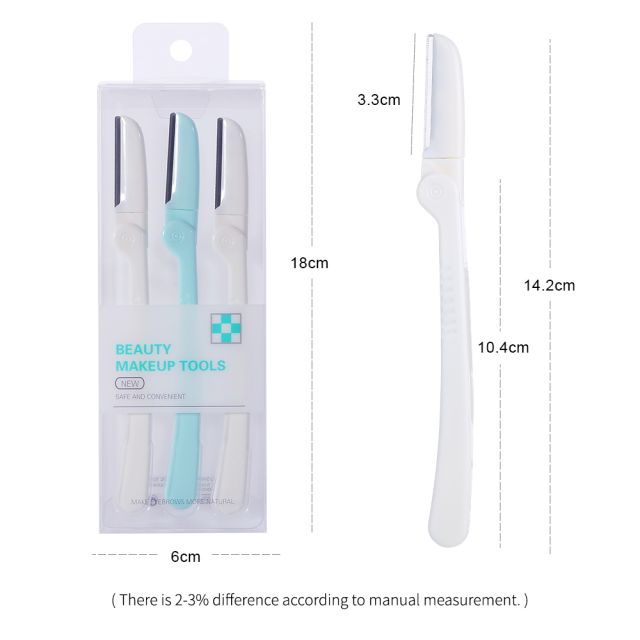 Low MOQ Stainless Steel Blade Folding Eye Brow Razor/Disposable Facial Eye Brow Trimmer/Eyebrow Razor Trimmer Slb-X001