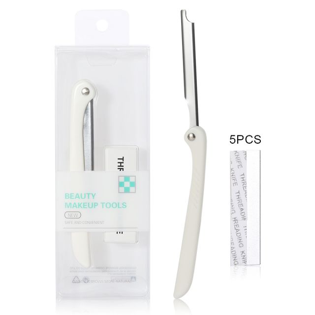 Custom Fashion 1 Piece White Eyebrows Razor Popular Eyebrow Trimmer Sharp Replaceable Blade Eyebrow Trimming Knife SLB-X003