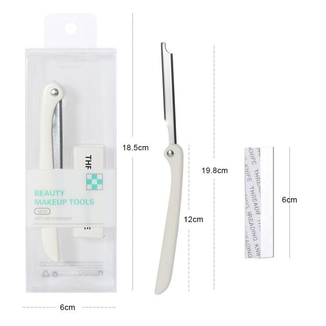 Custom Fashion 1 Piece White Eyebrows Razor Popular Eyebrow Trimmer Sharp Replaceable Blade Eyebrow Trimming Knife SLB-X003