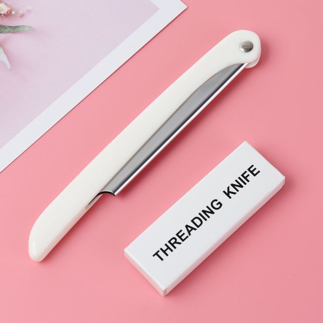 Custom Fashion 1 Piece White Eyebrows Razor Popular Eyebrow Trimmer Sharp Replaceable Blade Eyebrow Trimming Knife SLB-X003