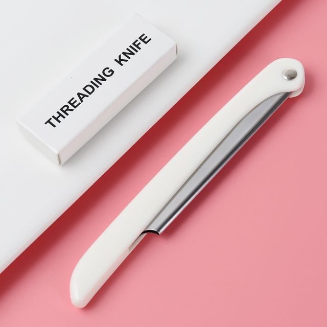 Custom Fashion 1 Piece White Eyebrows Razor Popular Eyebrow Trimmer Sharp Replaceable Blade Eyebrow Trimming Knife SLB-X003