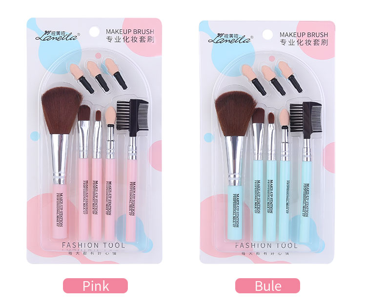 Lameila Makeup Brushes Set 8pcs Custom Logo Nylon Hair Portable Eye shadow Facial Foundation Powder Blush Brush L0966