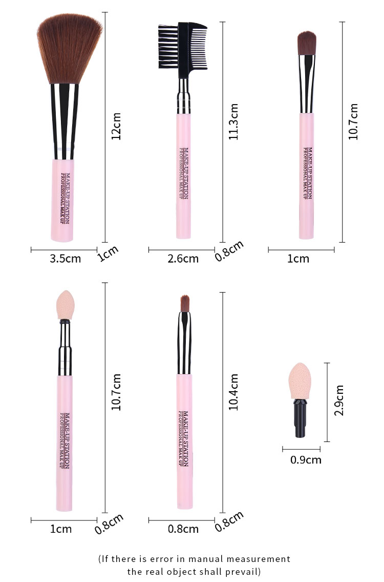 Lameila Makeup Brushes Set 8pcs Custom Logo Nylon Hair Portable Eye shadow Facial Foundation Powder Blush Brush L0966