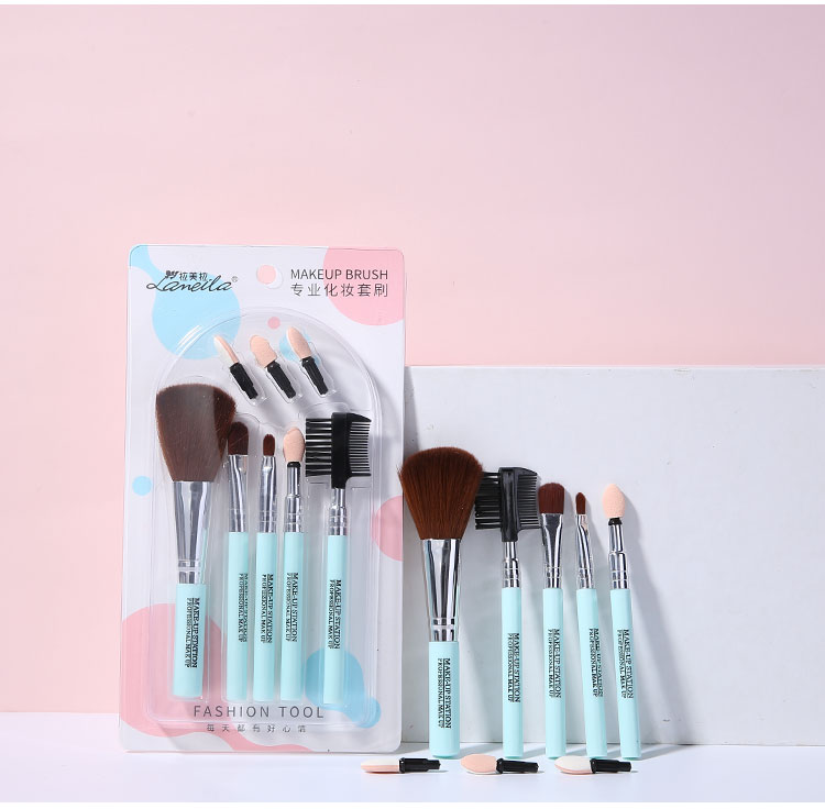 Lameila Makeup Brushes Set 8pcs Custom Logo Nylon Hair Portable Eye shadow Facial Foundation Powder Blush Brush L0966