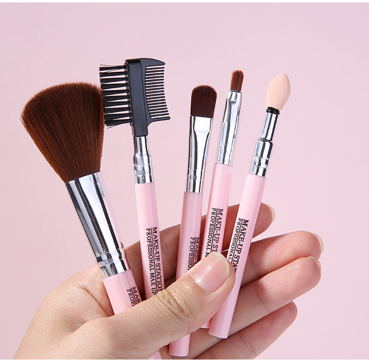 Lameila Makeup Brushes Set 8pcs Custom Logo Nylon Hair Portable Eye shadow Facial Foundation Powder Blush Brush L0966