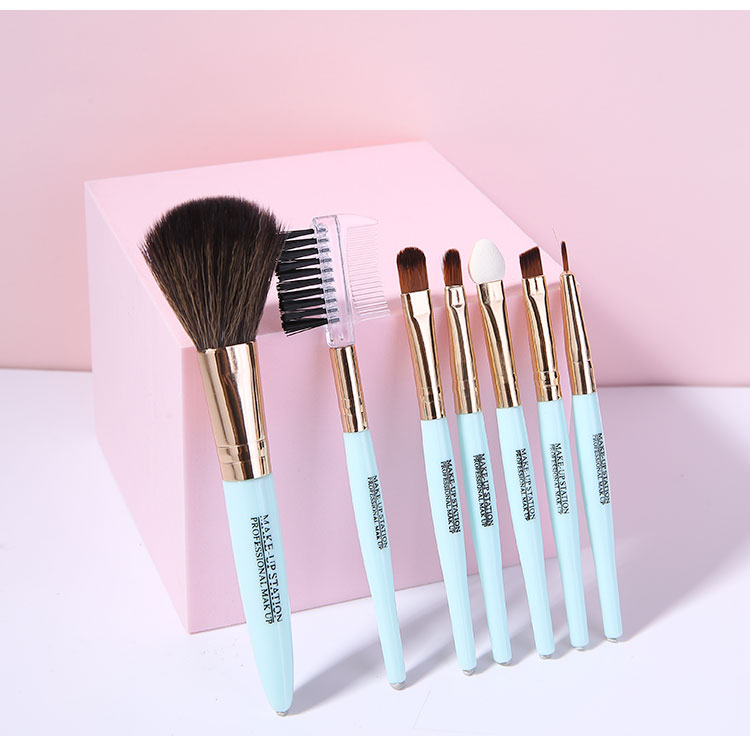 Lameila Pink 7pcs Makeup Brushes Set Custom LOGO Nylon Hair Facial Foundation Powder Brushes For Ladies L0967