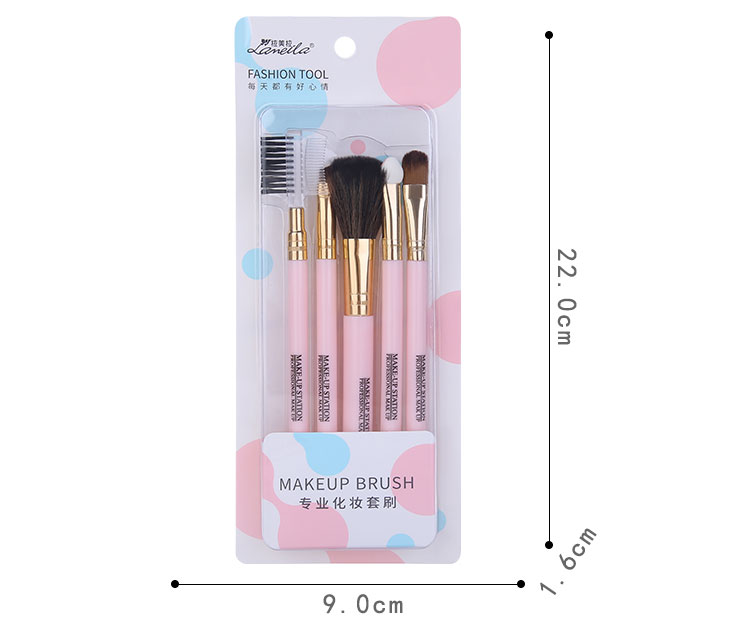 Lameila 5 Pcs In Pack Makeup Brush Set Private Label Portable Synthetic Hair Travel Suit Powder Concealer Eye Shadow Brush L0968