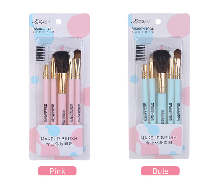 Lameila 5 Pcs In Pack Makeup Brush Set Private Label Portable Synthetic Hair Travel Suit Powder Concealer Eye Shadow Brush L0968