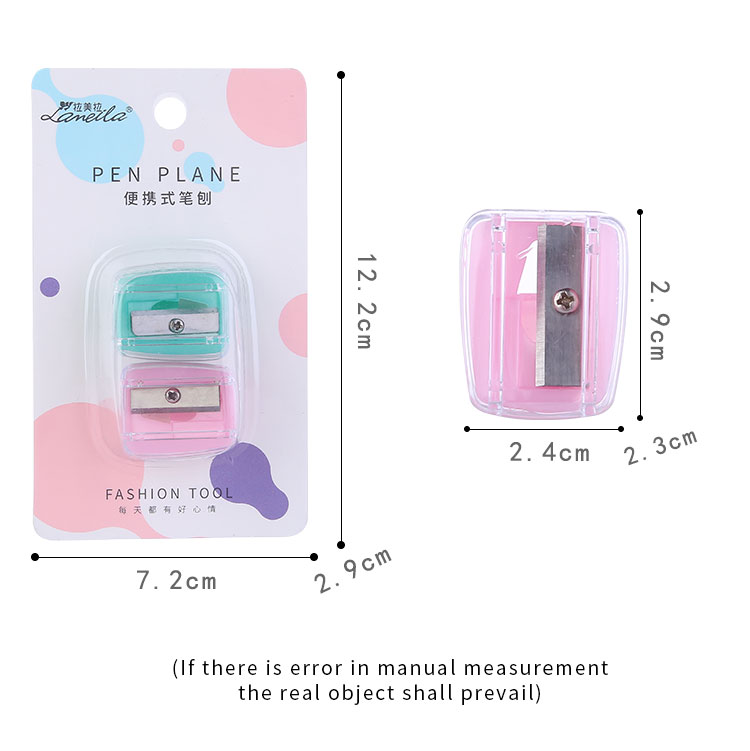 Lameila 2pcs Cosmetic Eyebrow Pencil Plastic Stainless Steel Private Label Logo Pink Purple Makeup Pencil Sharpener No.36