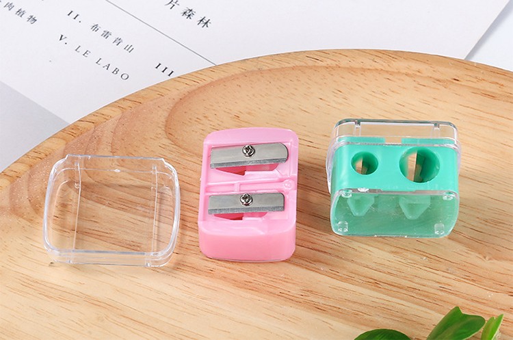 Eyeliner pencil eyebrow pencil sharpener anti-rust durable pencil shaver cosmetic sharpener with two holes 43