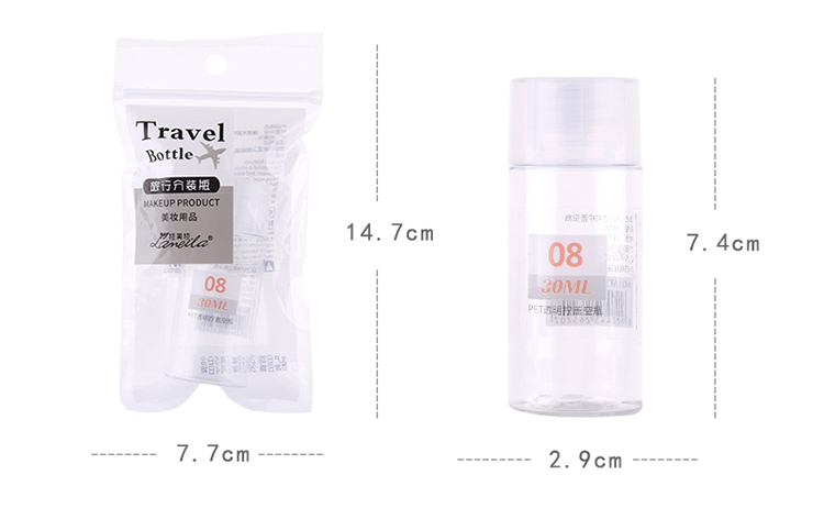 Lameila 30ml Portable Mini Bottles PP Screw Cap Transparent Color Refillable Oil Body Lotion Travel Empty Bottle LM185