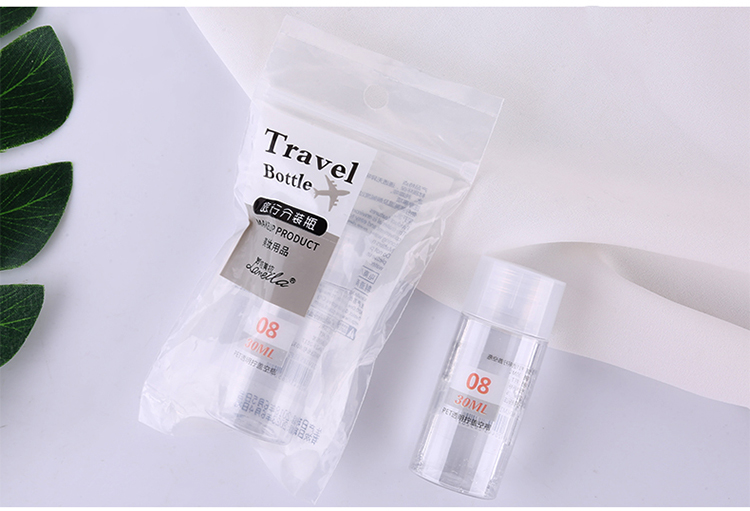 Lameila 30ml Portable Mini Bottles PP Screw Cap Transparent Color Refillable Oil Body Lotion Travel Empty Bottle LM185