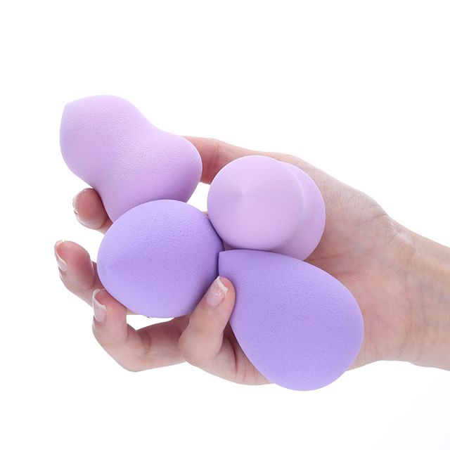 Lameila Best Selling 3pcs Makeup Sponge Holder Water Drop Latex Free Foundation Makeup Puff Blender Set Purple Soft A80224