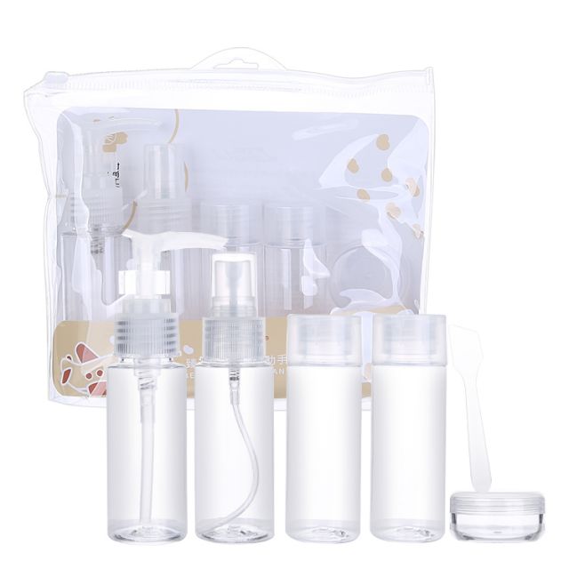 Lameila 50ml 7 Pcs Transparente Cosmetic Bottles Set PETConcentric Round Bottle Clean Travel Plastic Empty Bottle Set LM266