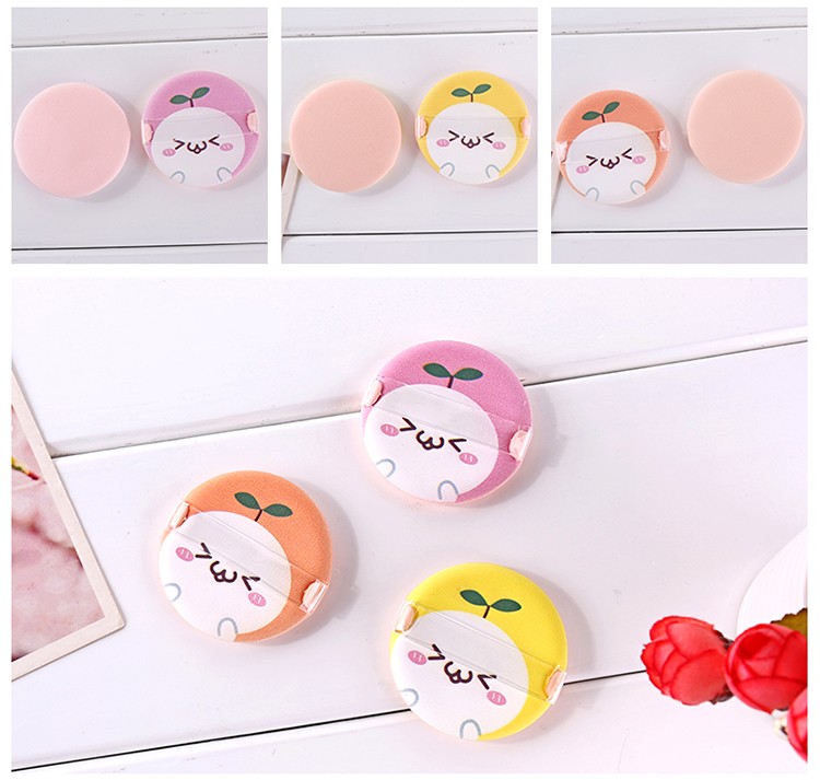 Yousha cosmetic powder puff dry foundation makeup custom cartoon pictures cute beauty BB round air cusion powder puff YF126