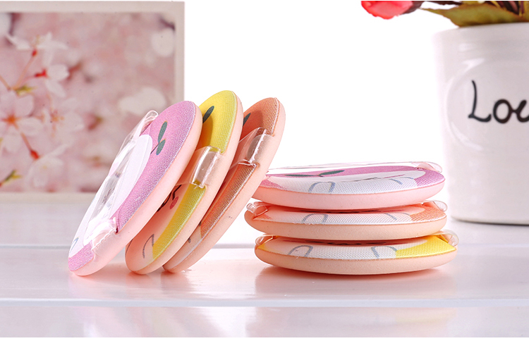 Yousha cosmetic powder puff dry foundation makeup custom cartoon pictures cute beauty BB round air cusion powder puff YF126