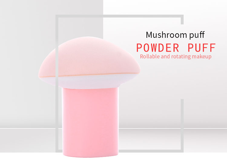 Yousha Manufacturer New Design Custom LogoLatex Free Soft Mushroom Shape Cosmetic Sponge Powder Puff With Plastic Handle YF140