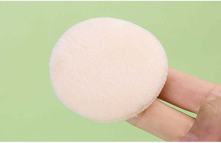 Lameila Custom Flocking Makeup Foundation Velour Puff Cosmetic Loose Powder Black Fluffy Puff With Satin Ribbon YF170