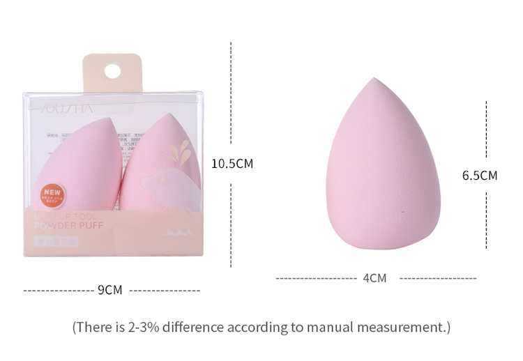 2pcs foundation make up sponge blender loose powder puff private label beauty makeup sponge sets with logo YF172