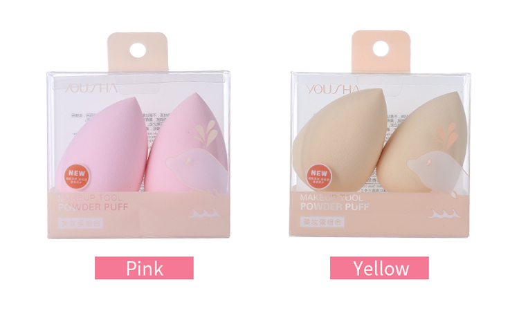 2pcs foundation make up sponge blender loose powder puff private label beauty makeup sponge sets with logo YF172