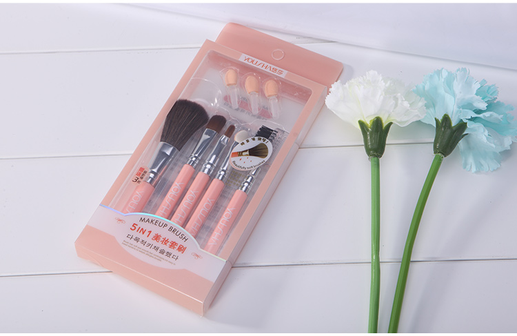 Yousha Wholesale High Quality 8 Piece Makeup Brushes Nylon Hair Private Label Trendy Product Soft Pink Makeup Brush Set Yc029