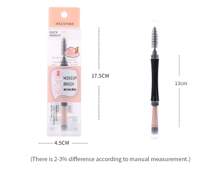 Yousha 2 In 1 New Design Double-ended Makeup Tools Lip And Eyelash Brushes Combination Cosmetic Brush Yc051