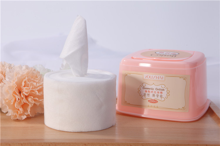 Yousha OEM Make Up Cotton Pads Roll Disposable Facial discharge Cosmetic Cotton YV011